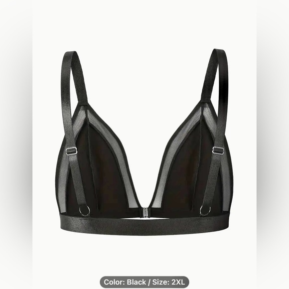 Plus Size Black Bralette - Picture 2 of 5